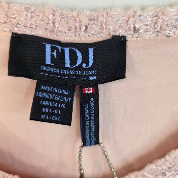 FDJ French Dressing Sequined Tunic Size L Blush Sparkle NYE Dainty Fairy y2k New - Picture 3 of 8